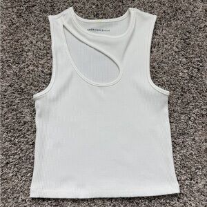 American Eagle Outfitters White Cutout Tank Top